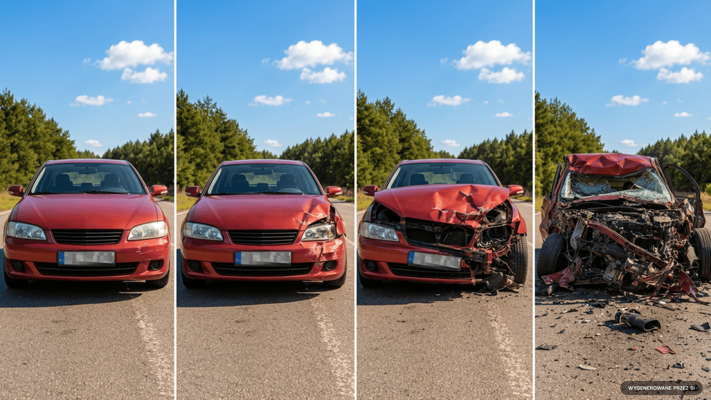 Cztery rodzaje uszkodzeń: lekkie, poważne, strukturalne i szkoda całkowita. Cztery rodzaje uszkodzeń: lekkie, poważne, strukturalne i szkoda całkowita.