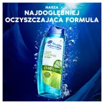 Infografika: butelka szamponu Head&Shoulders - DEEP CLEANSE OIL CONTROL - NASZA NAJDOGŁĘBNIEJSZA OCZYSZCZAJĄCA FORMUŁA