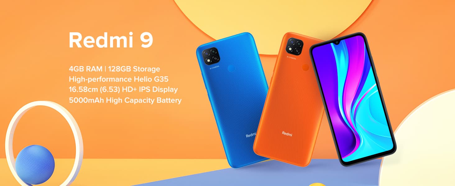 Redmi 9 Sky Blue, 4GB RAM, 64GB Storage