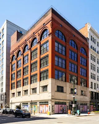 An exterior, street-level photo of 1403 Woodward in its entirely.