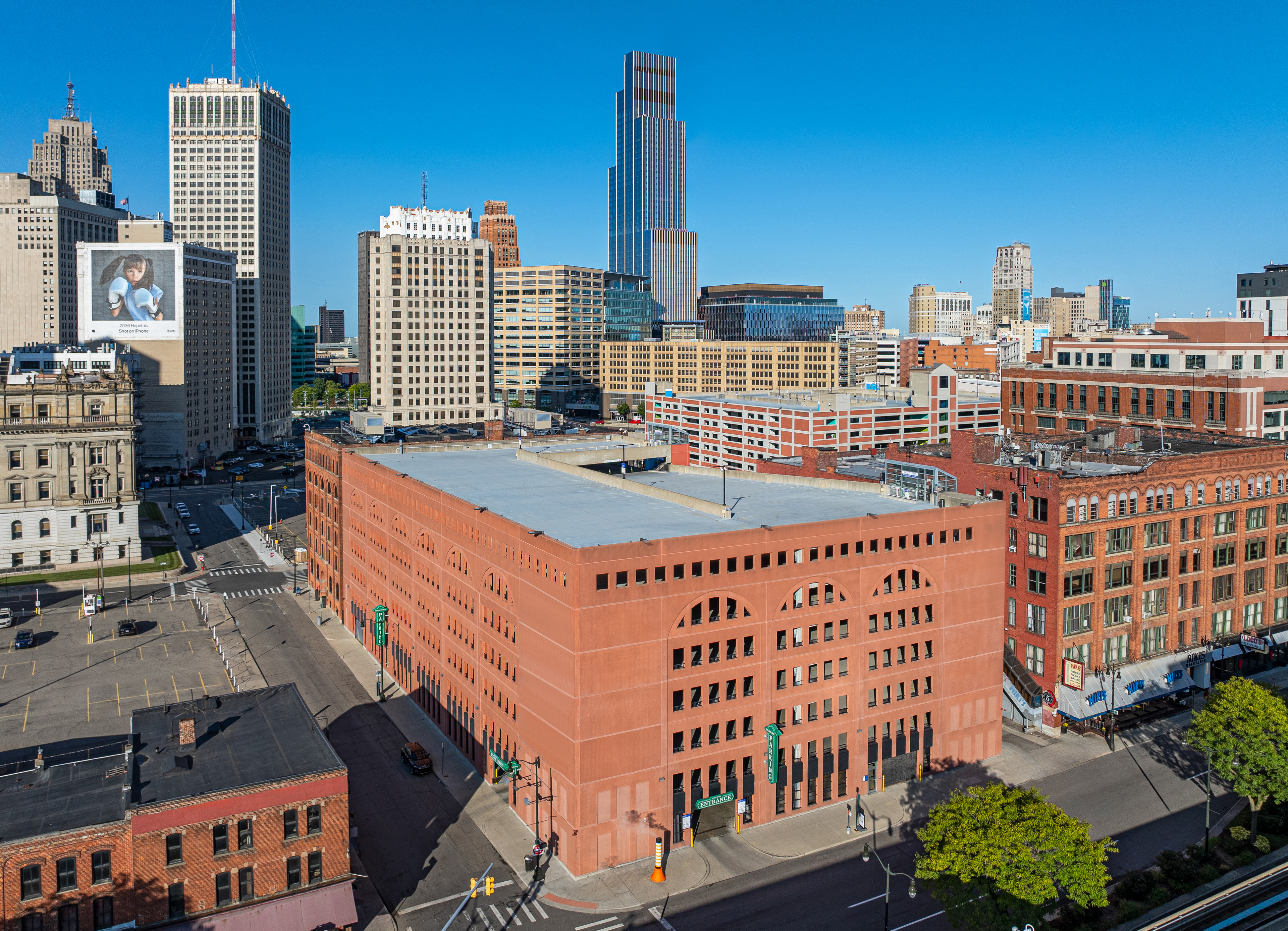 Aerial view of Bricktown Garage.