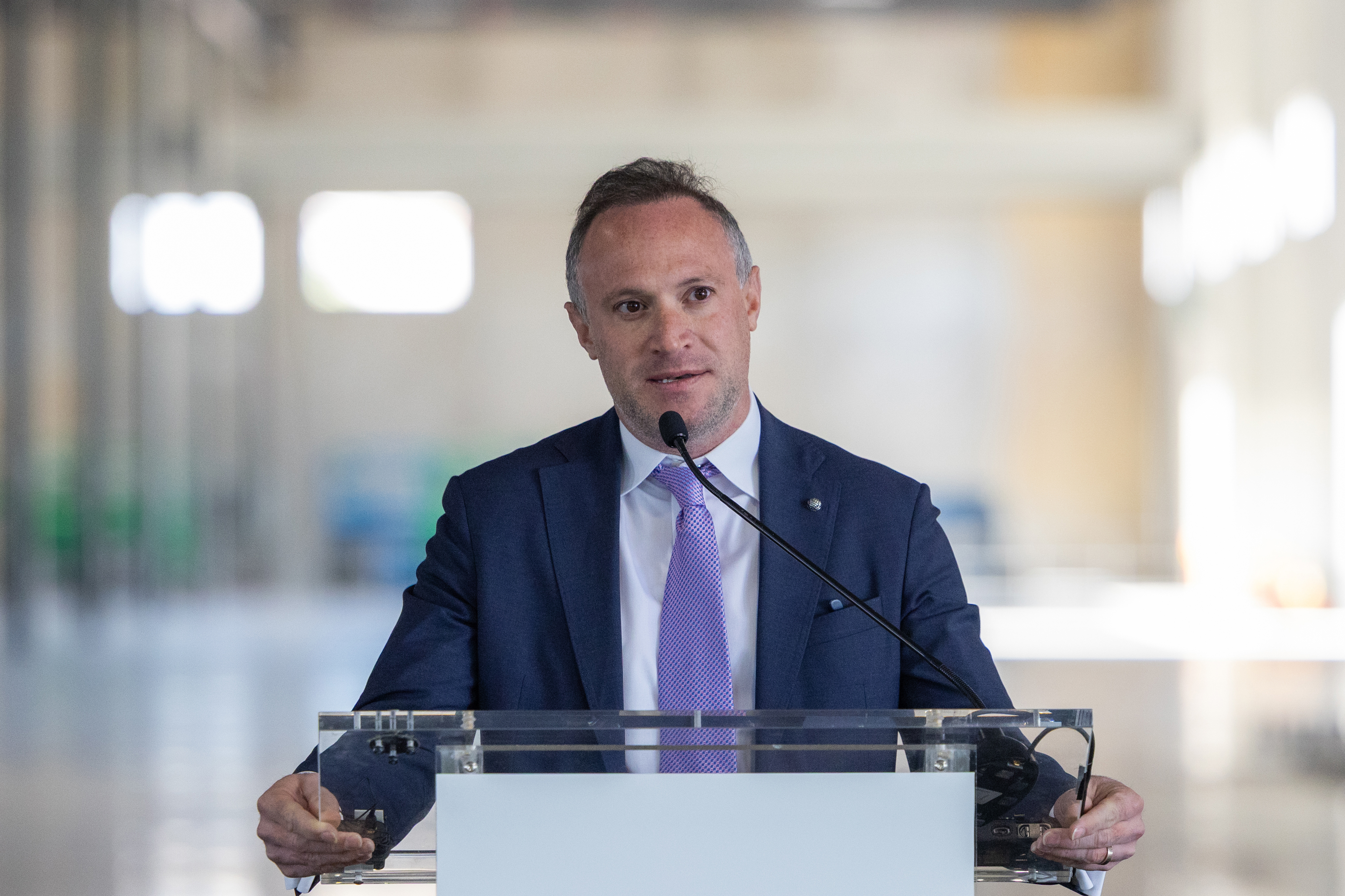 Bedrock CEO Jared Fleisher speaking at an event.