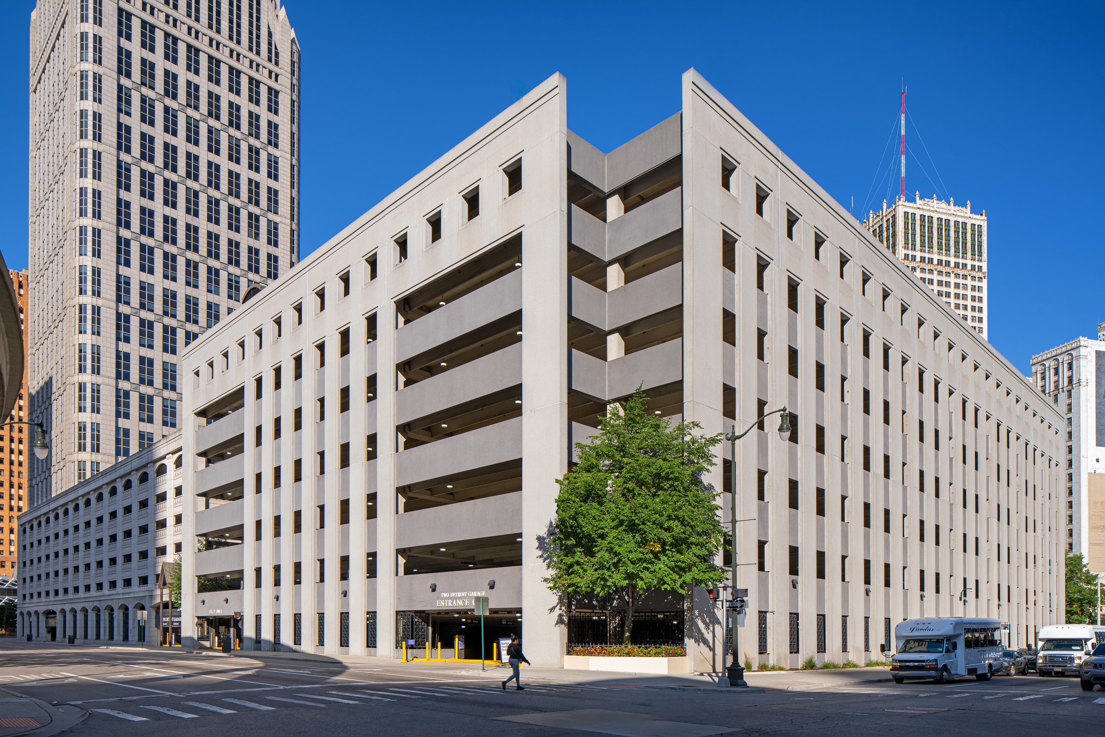 Exterior of Two Detroit Garage.