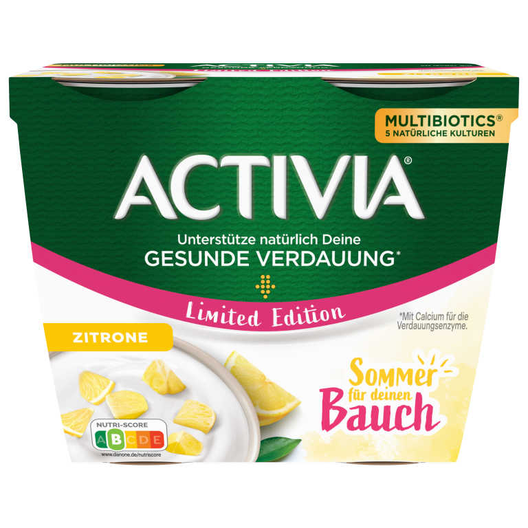 Packung Activia Zitronenjoghurts