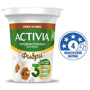 Активиа Фибри Орех и овес - с 4 милиарда пробиотични бактерии Bifidus Actiregularis
