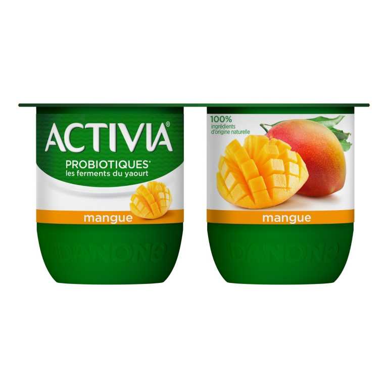 Activia Fruit à la mangue, c'est toute l'onctuosité d'Activia associée à de bons morceaux de mangue. Retrouvez aussi l'originalité de la rhubarbe, le bon goût fruité de la fraise, et pleins d'autres parfums !
