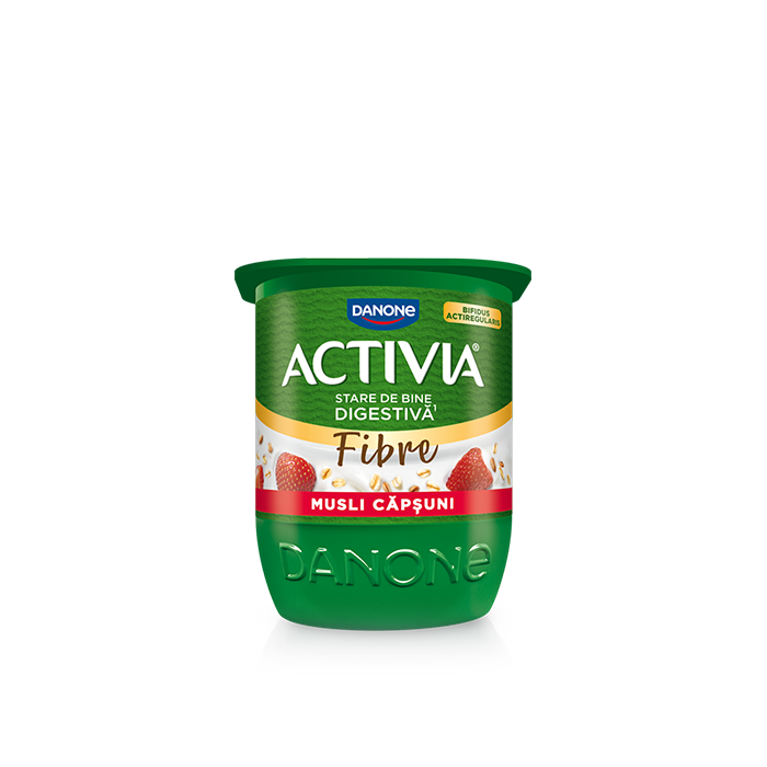 Activia Cereale Integrale cu Musli crocant și Căpșuni delicioase.