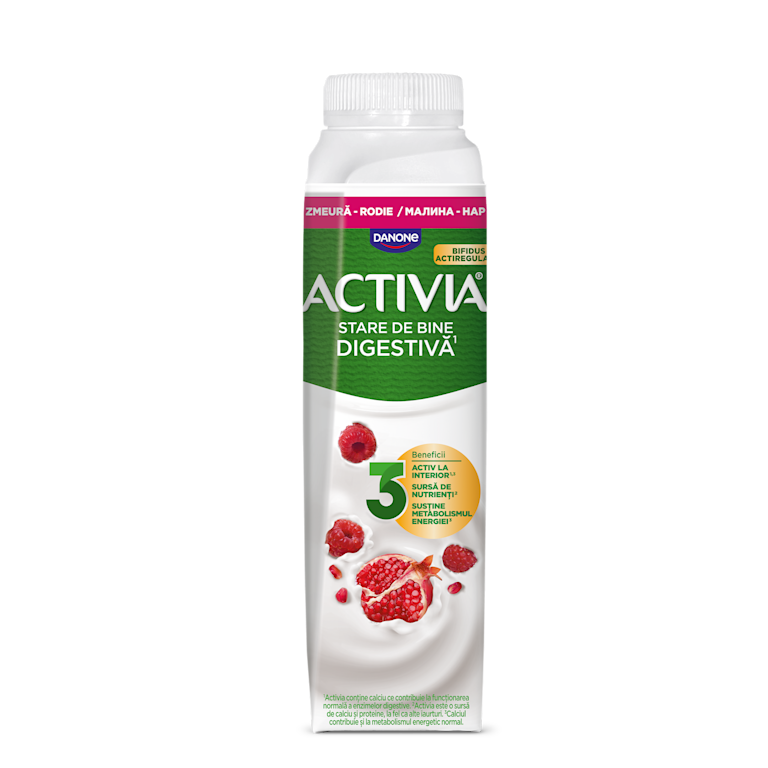 Activia de baut cu Zmeura si Rodie.