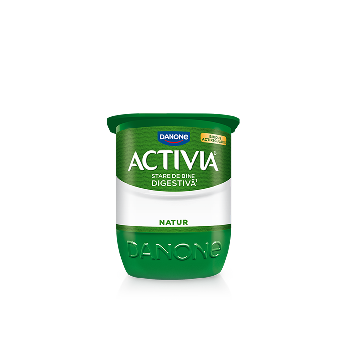 Activia Natur - textura fina cu miliarde de fermenti Bifidus ActiRegularis.