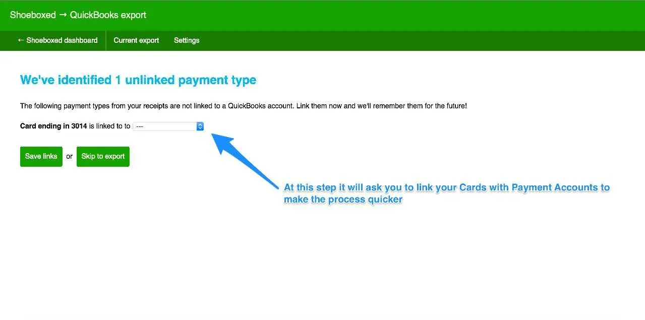 Step 2. Here you can link payment types to a specific account so that they will auto-fill for you.