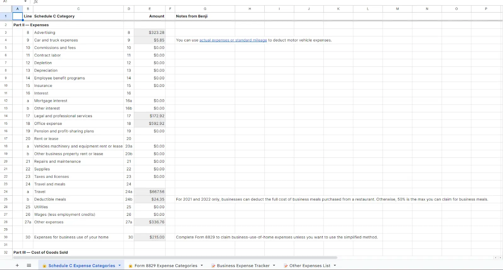 Benji — Expense Tracker for Creators (Schedule C)