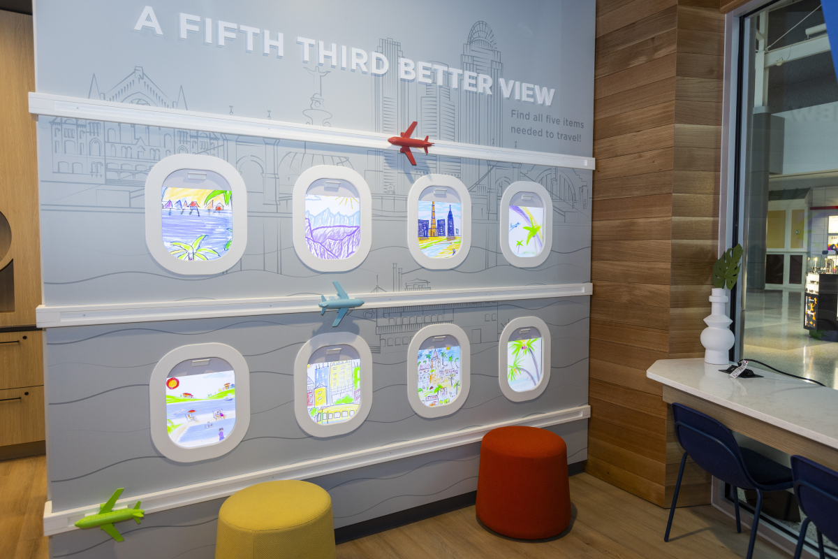 Interactive play area in Fifth Third