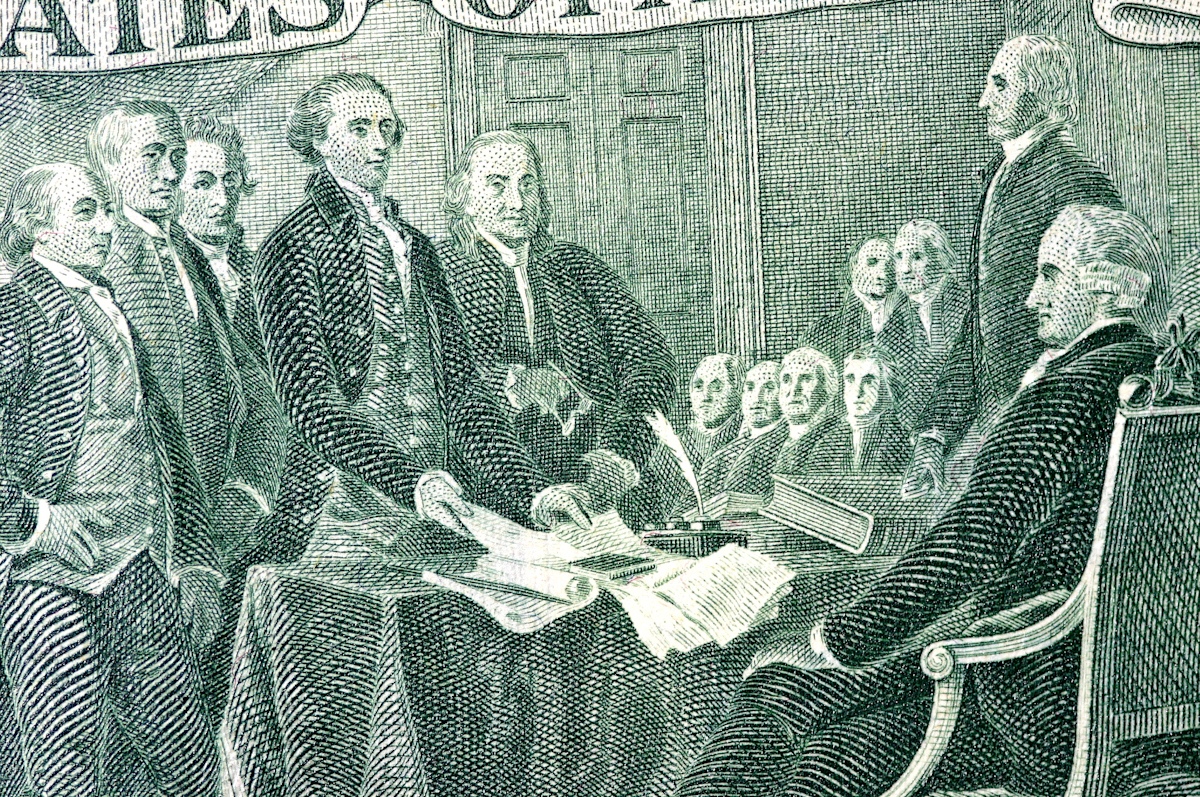 The back of a $2 bill