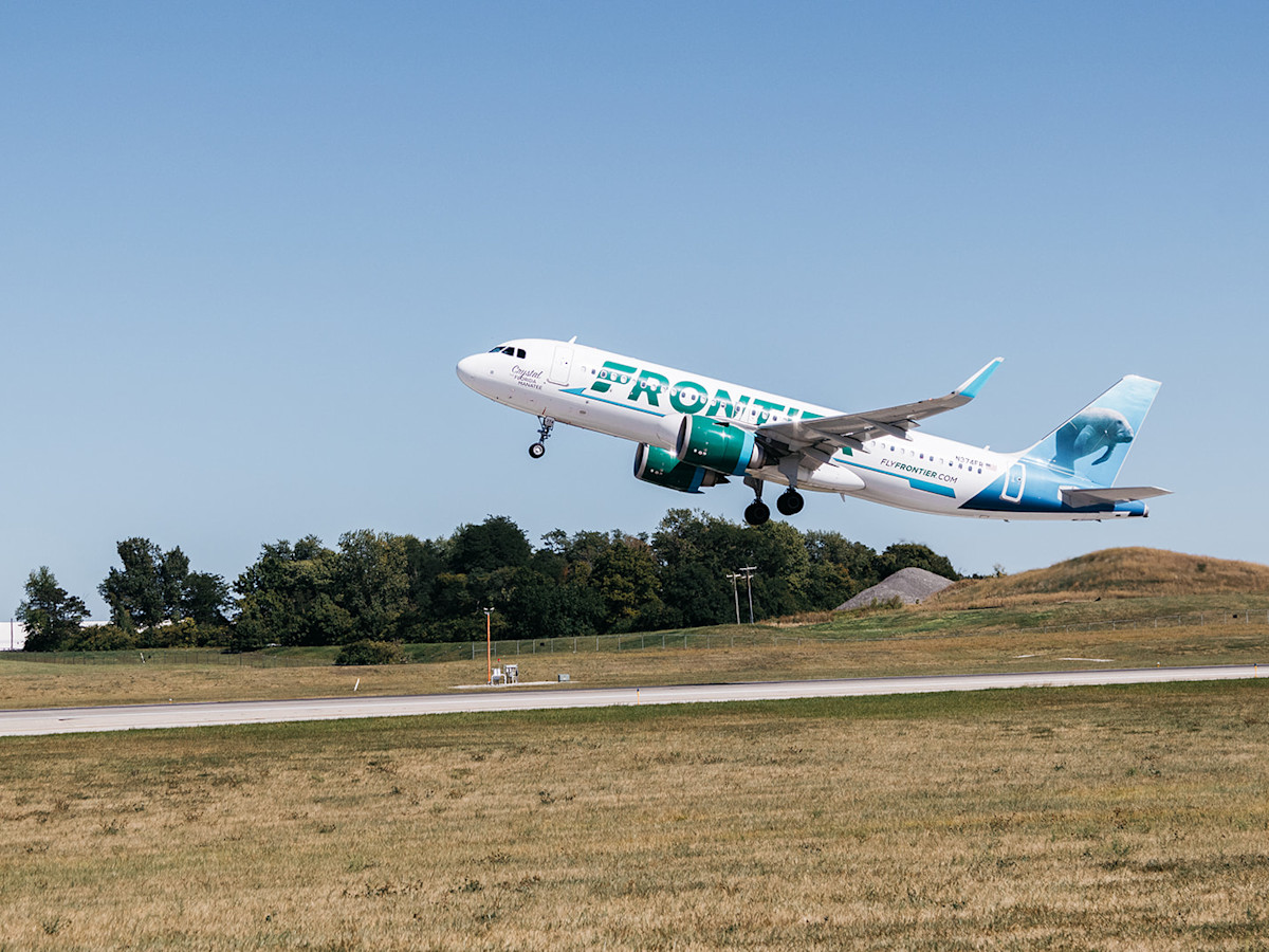 Frontier Plane taking off