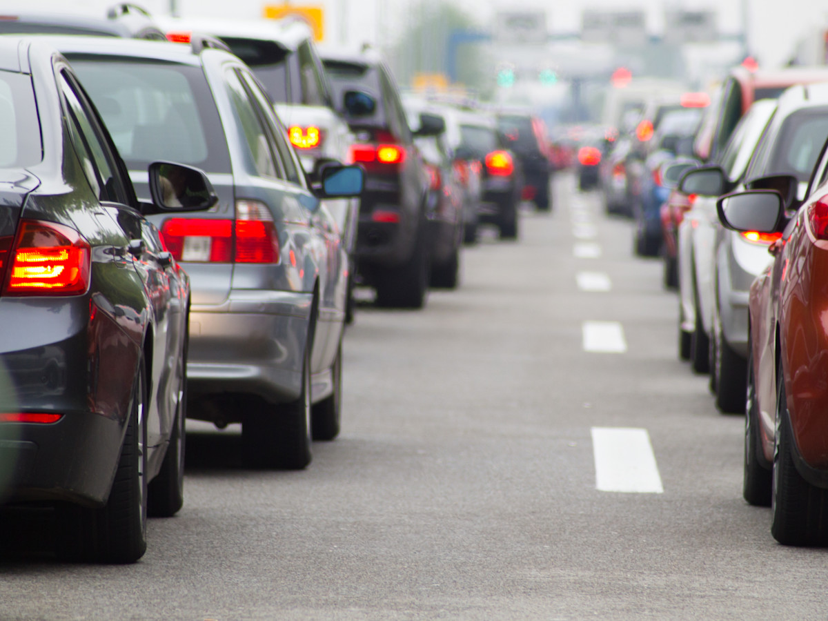 A photo of highway traffic.