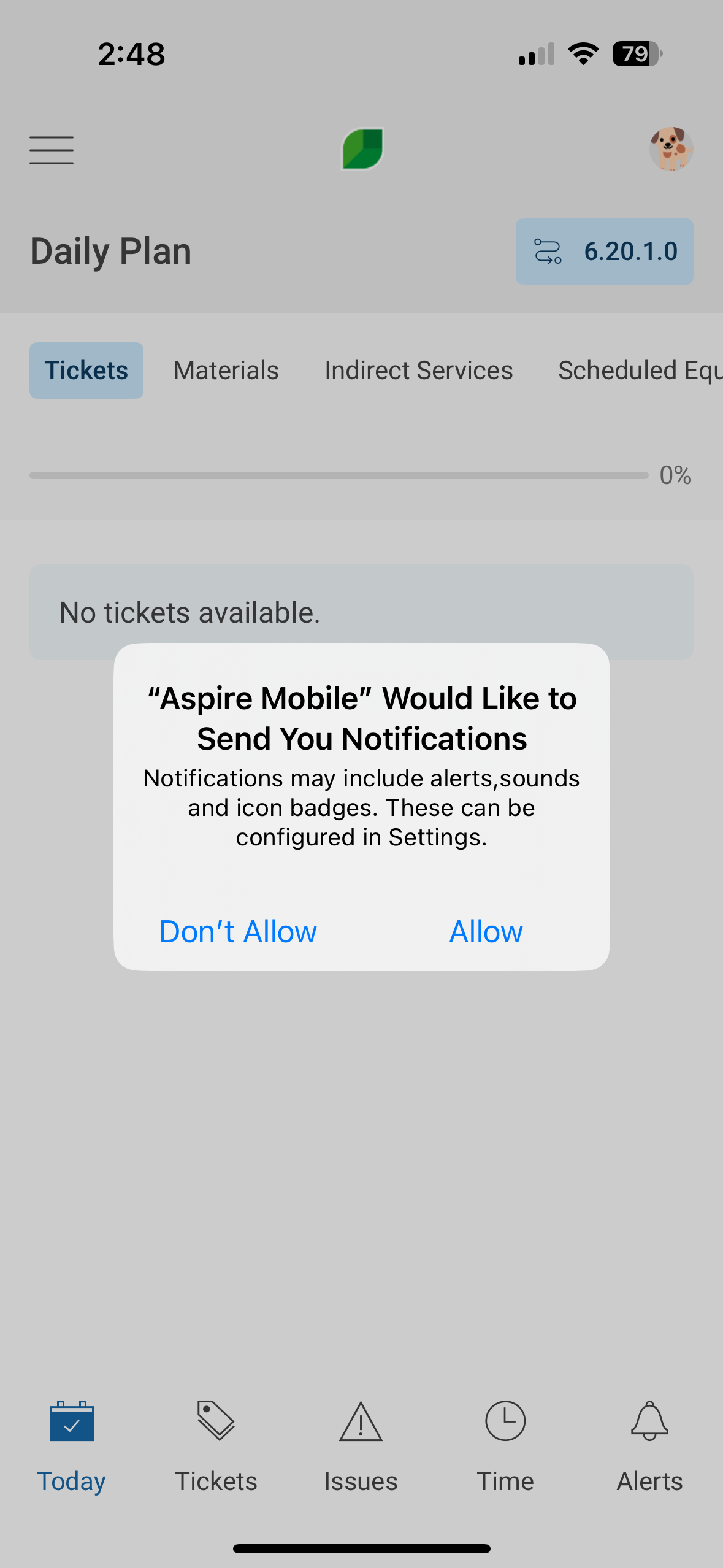 Honey locust push notification access message screenshot Honey locust push notification access message screenshot