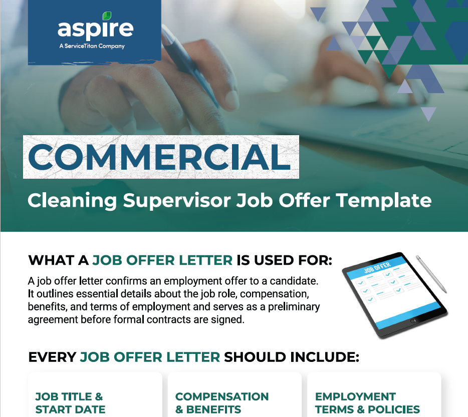 Free Job Offer Template for Commercial Cleaning Supervisors (+PDF Download) > Screenshot 1 Free Job Offer Template for Commercial Cleaning Supervisors (+PDF Download) > Screenshot 1