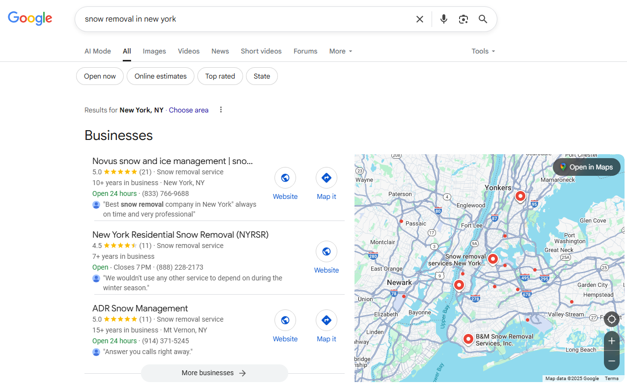 Snow removal local SEO search Snow removal local SEO search