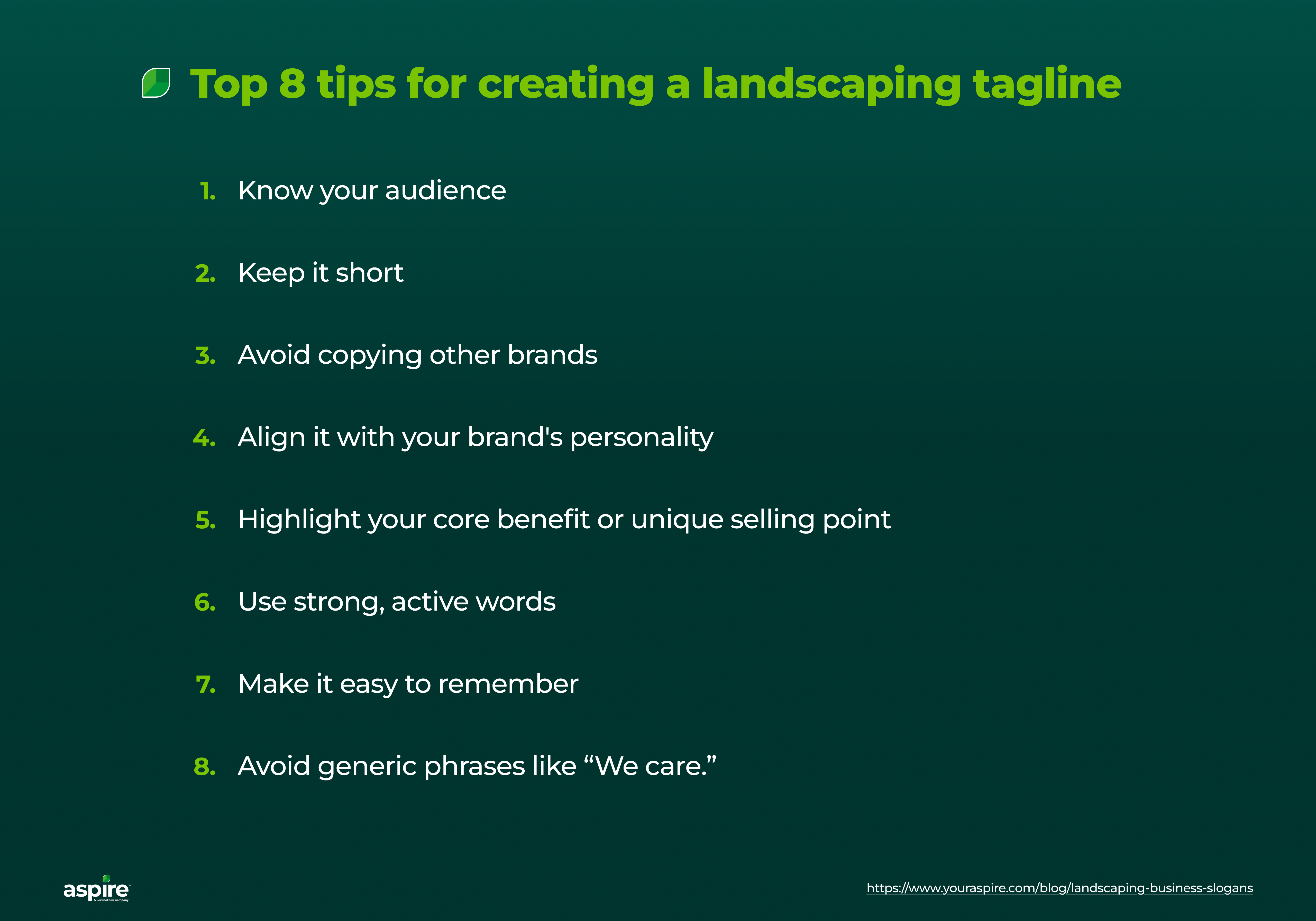 Top 8 tips for creating an effective landscaping tagline Top 8 tips for creating an effective landscaping tagline