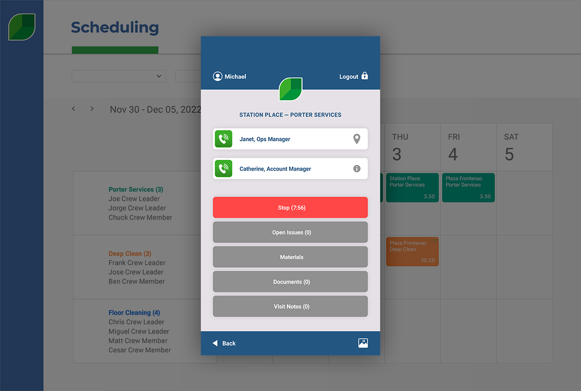 Aspire’s cleaning crew management software Aspire’s cleaning crew management software