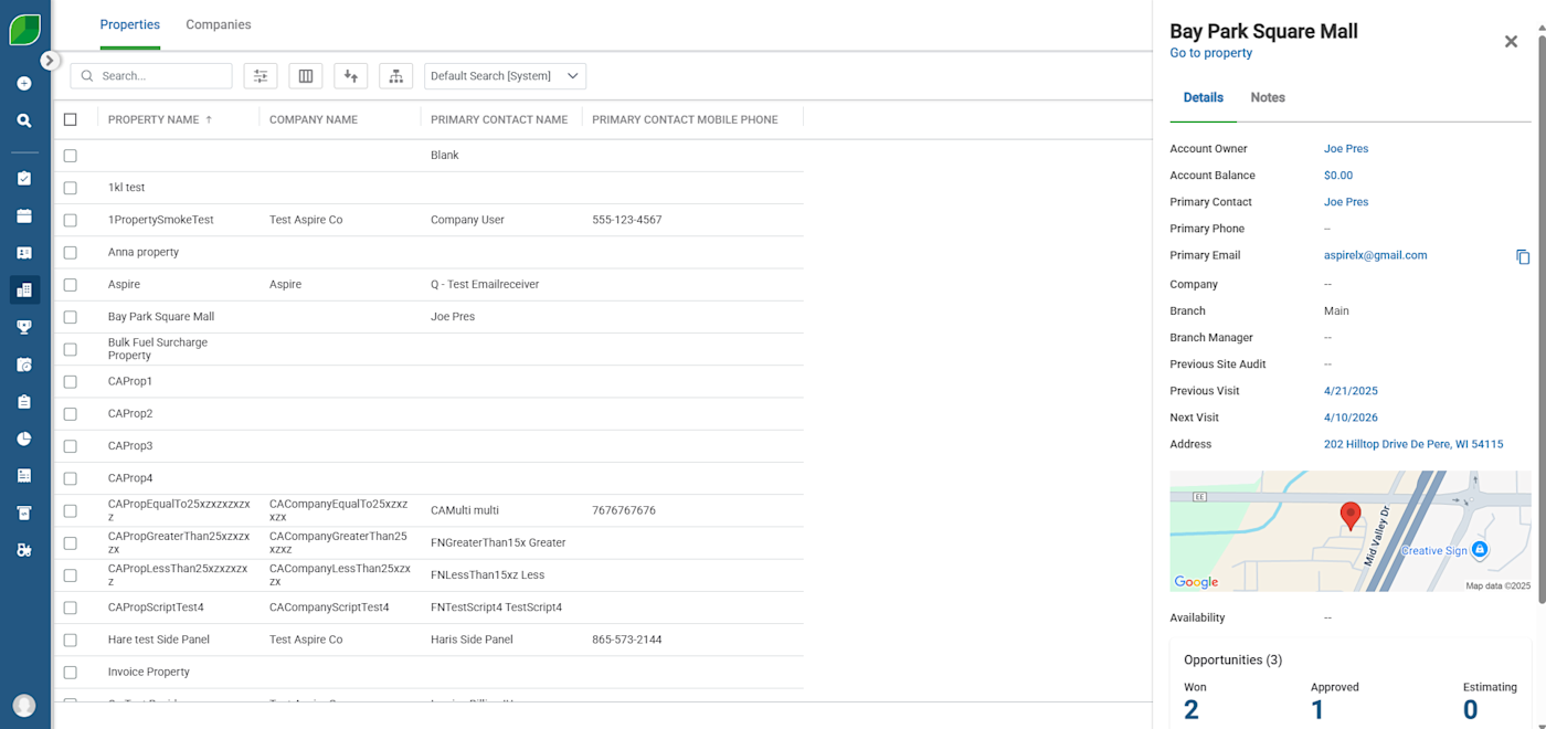 Properties Module Side Panel Properties Module Side Panel