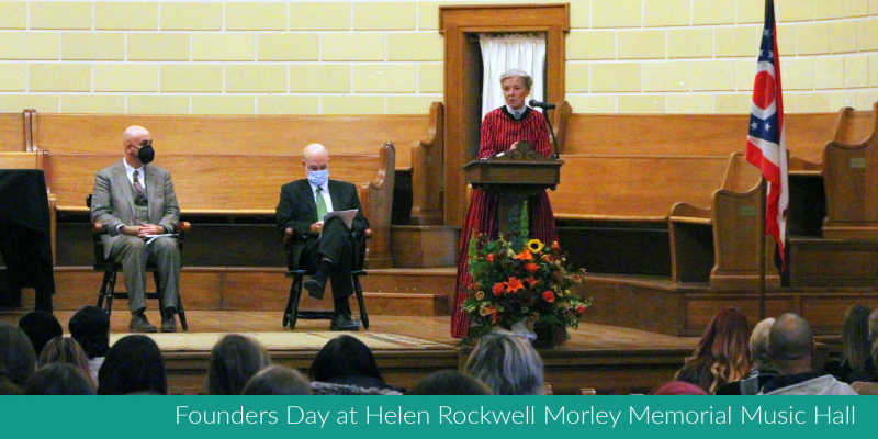Photograph of Founders Day Ceremony event at Helen Rockwell Morley Memorial Music Hall. 