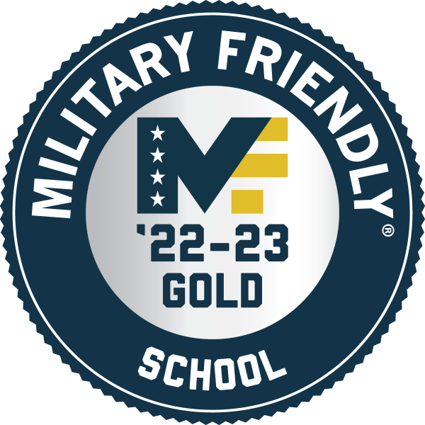 Seal; Military Friendly School; 22-23 Gold. 