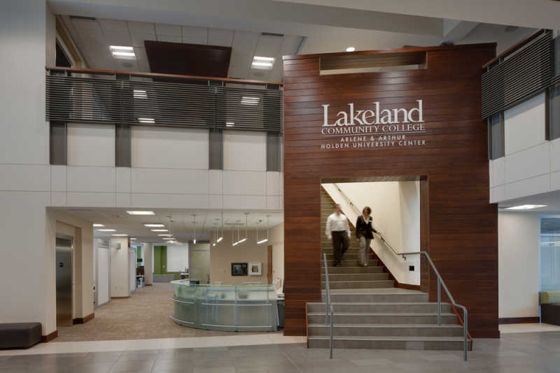Photograph of the inside of Lakeland Community College, another one of the LEC MBA Partners. 