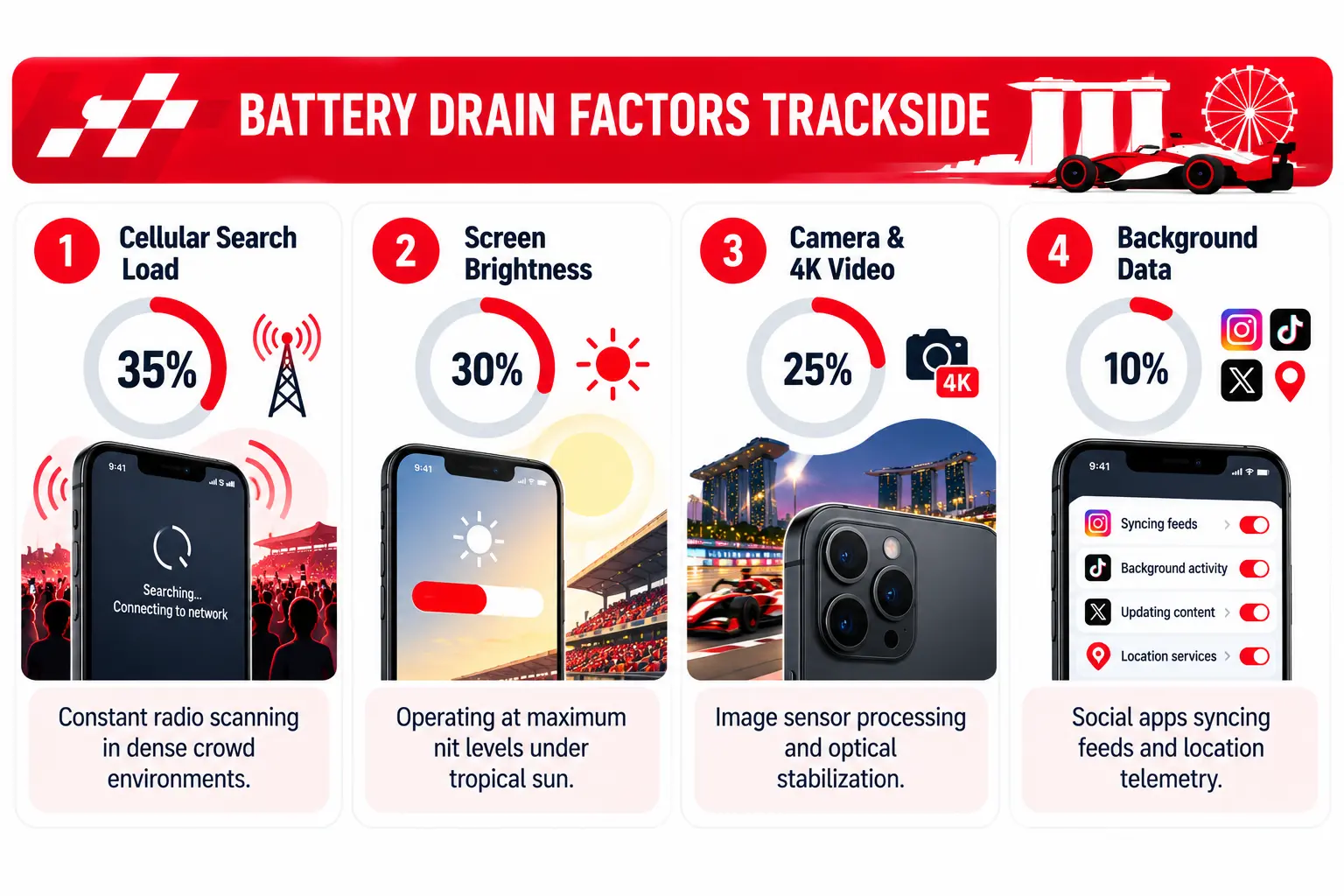 BATTERY DRAIN FACTORS TRACKSIDE