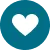 Hearth icon - reversed color