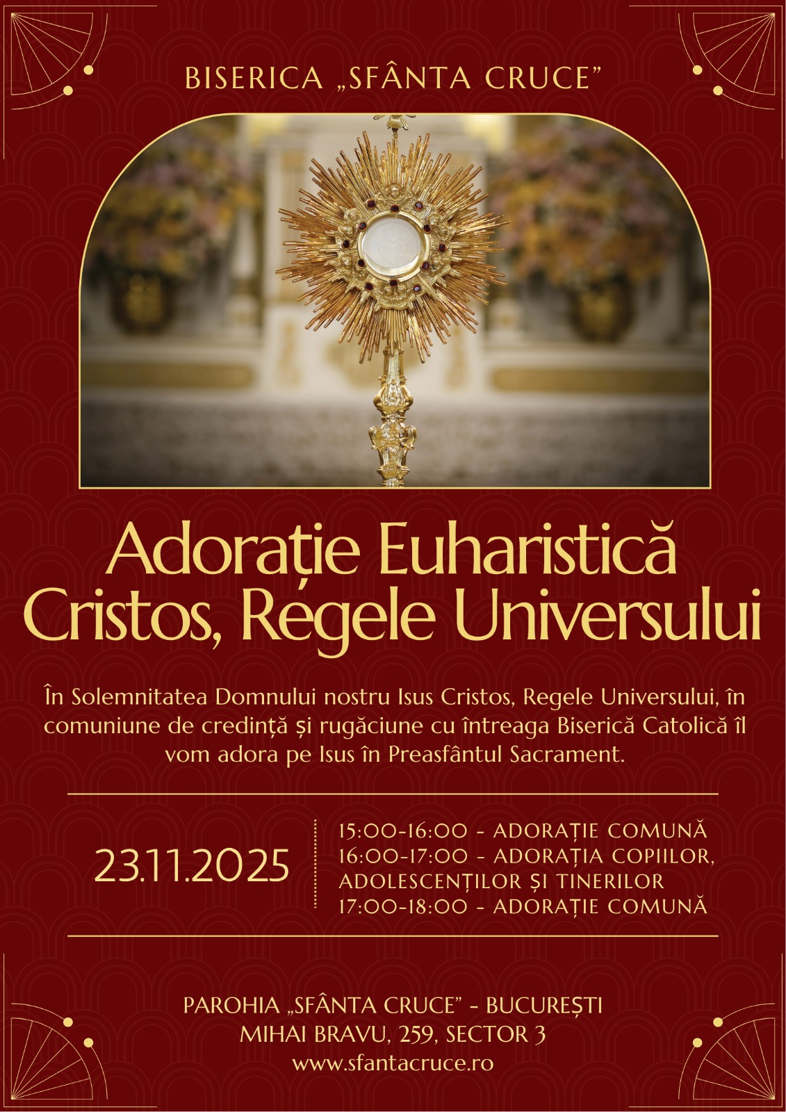 adoratie euharistica cristos regele universului