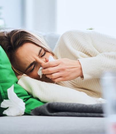in bed with a cold