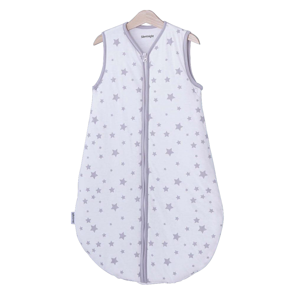 Baby sleeping bag with purple star pattern