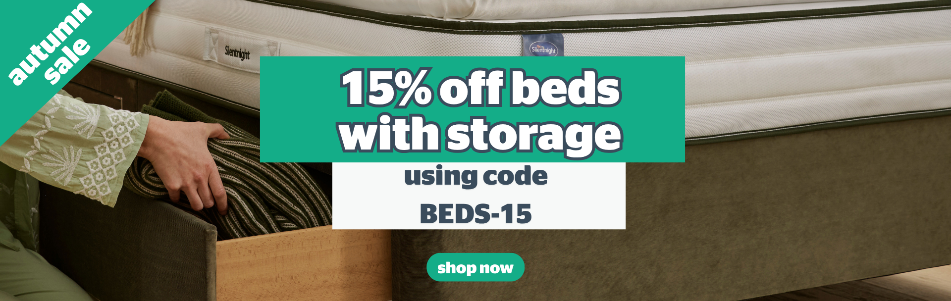 15% off beds with storage this autumn sale