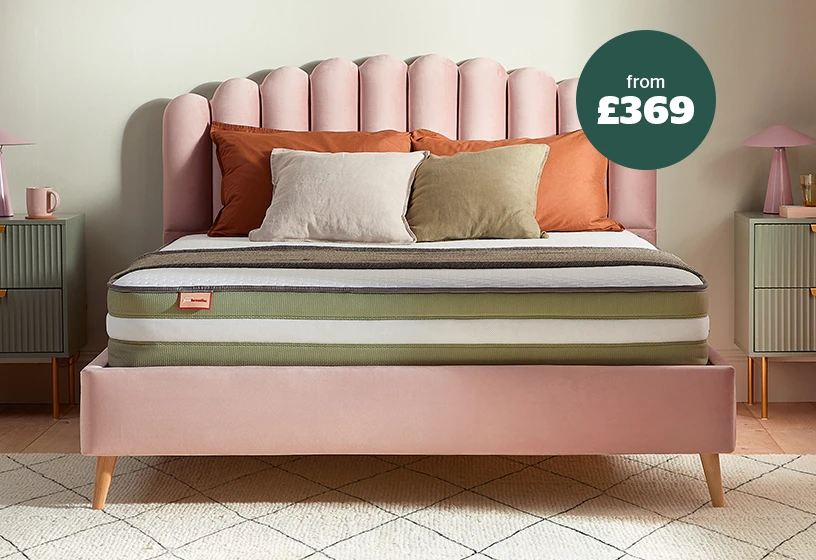 just breathe mattress made with sustainable fibres, prices from £369