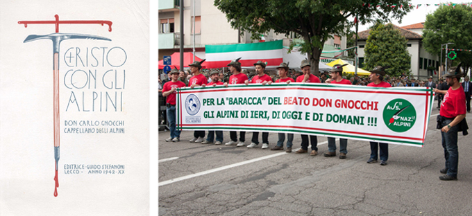 alpini striscione e copertina Cristo con gli alpini