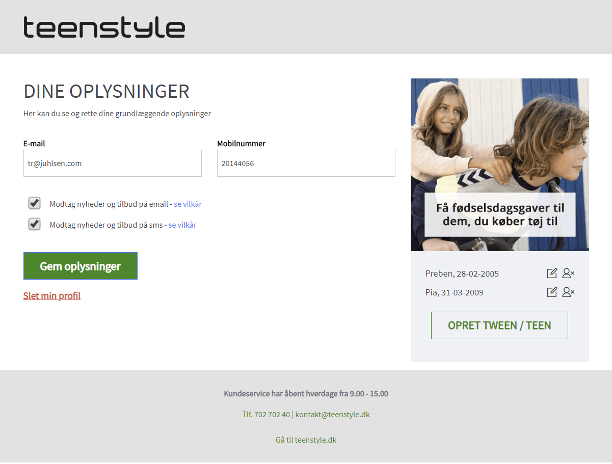 Teenstyle profilside Teenstyle profilside