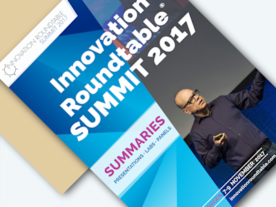 Corporate graphic design for Innovation Roundtable, reports, brochures, workshop materials, conference materials.