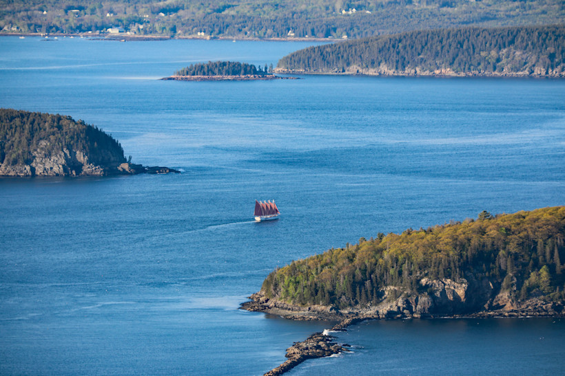 The view from Cadillac Summit Road in Bar Harbor, Maine