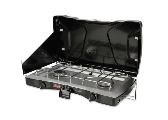Coleman Triton 2 Burner Stove, $75. Available on Amazon.