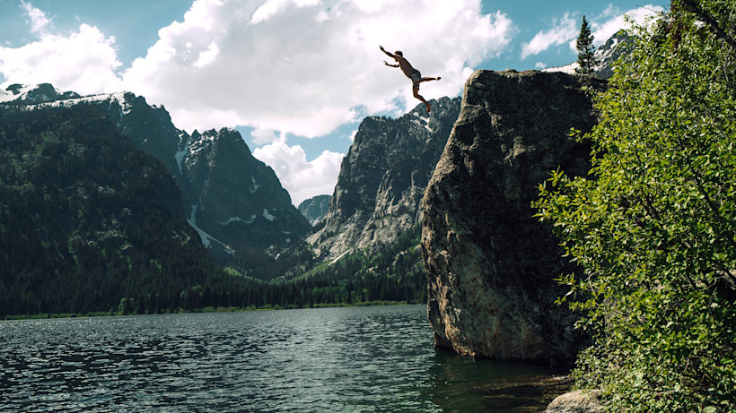 Phelps Lake Jumping Rock, Grand Teton National Park