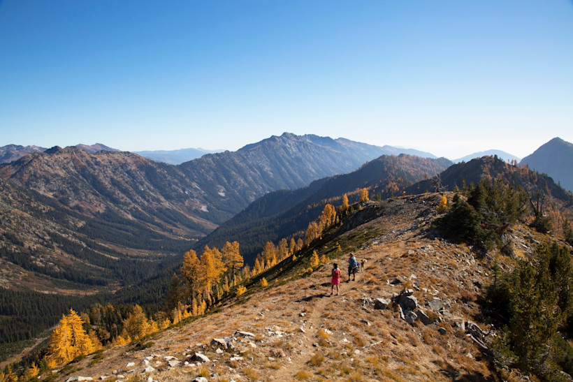 Hikers on a trail
