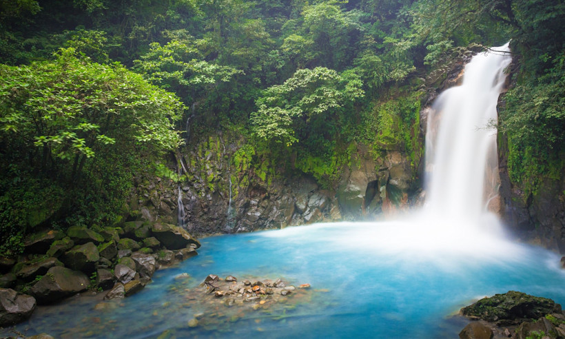 Rio Celeste Waterfall in Costa Rica.