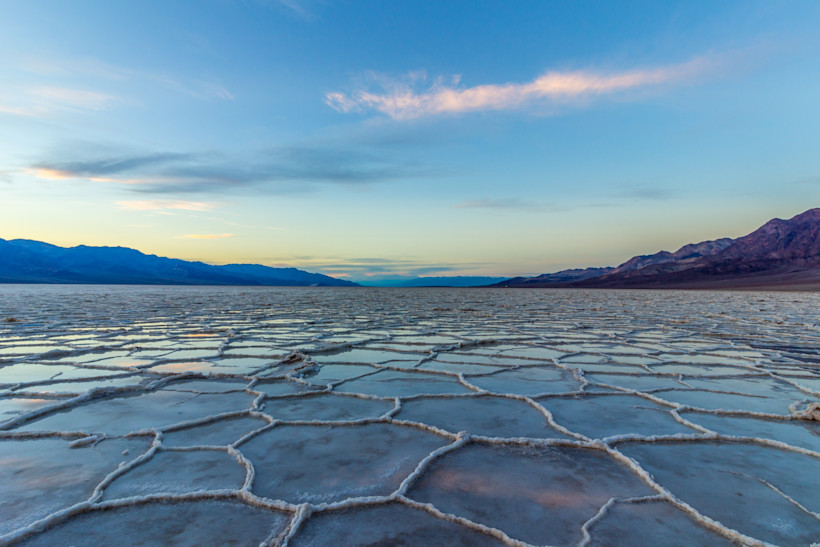 Badwater Basin at sunset, Death Valley National Park