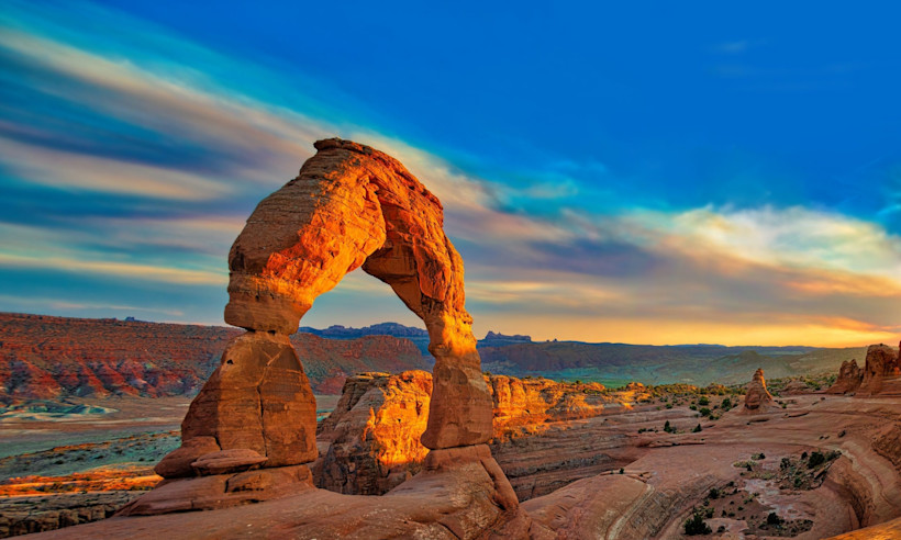 The sunrise at Delicate Arch makes it one of the best hikes in Utah.