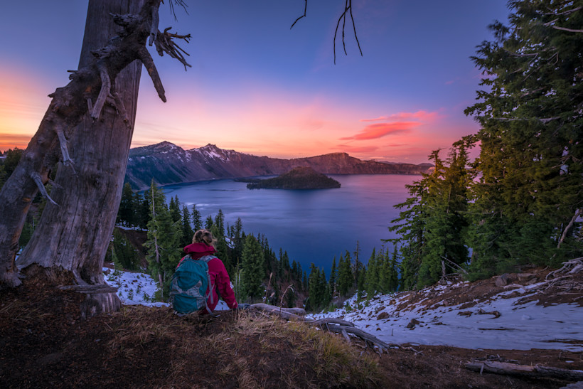 A Sunset Hike at Crater Lake, Oregon