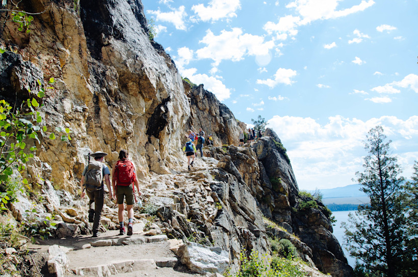 The final steps to Inspiration Point. Grand Teton National Park.