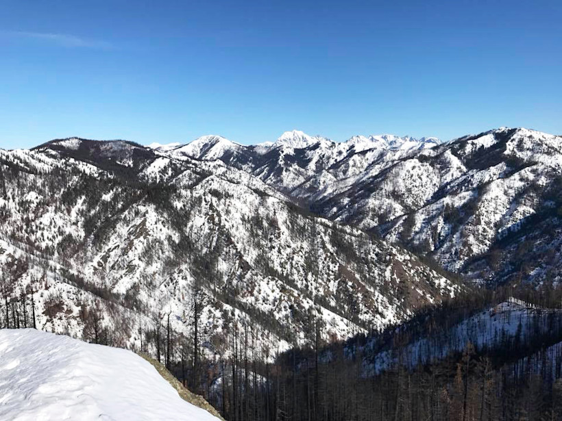 Views of mountains with snow