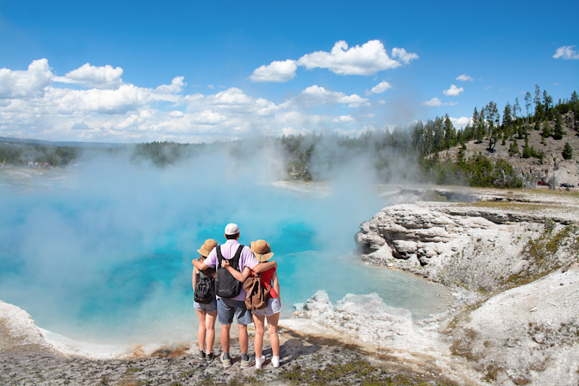 Family at Yellowstone National Park