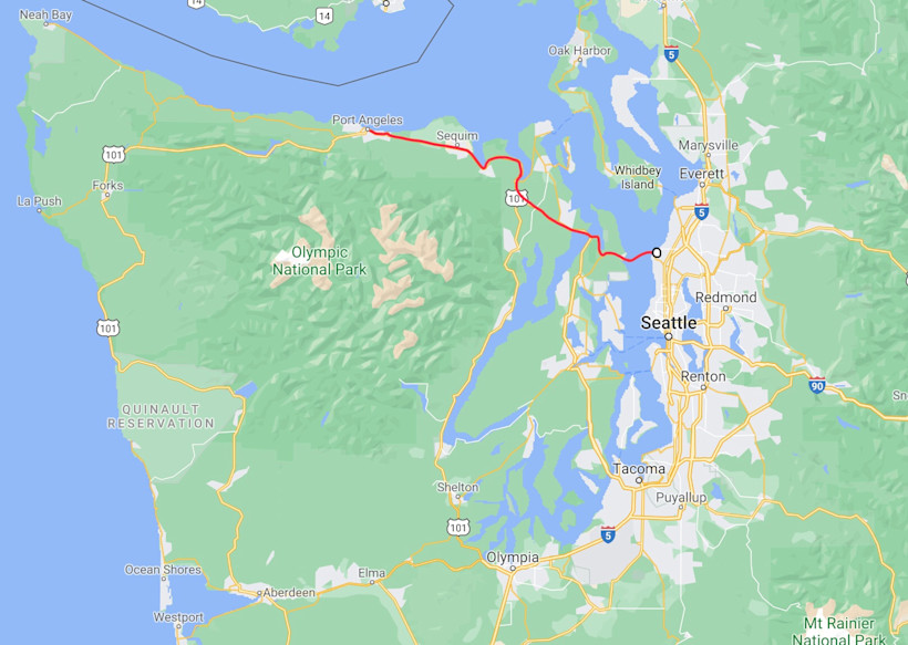 Edmonds to Kingston Ferry, Map of Edmonds to Kingston Ferry